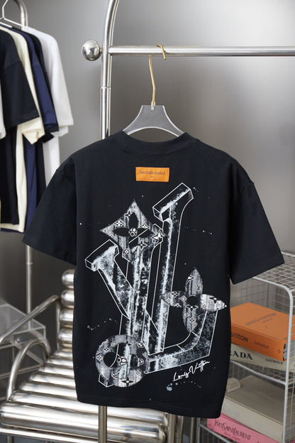 260106 New high-quality patchwork letter graffiti T-shirt