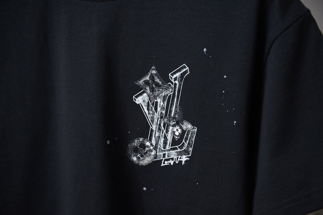 260106 New high-quality patchwork letter graffiti T-shirt