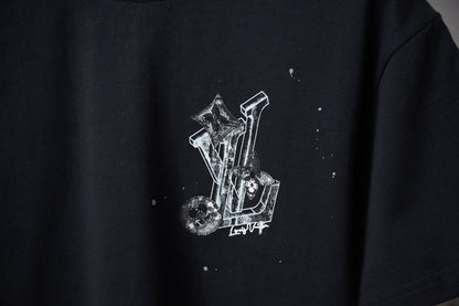 260106 New high-quality patchwork letter graffiti T-shirt