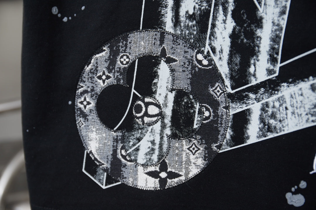 260106 New high-quality patchwork letter graffiti T-shirt