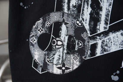 260106 New high-quality patchwork letter graffiti T-shirt