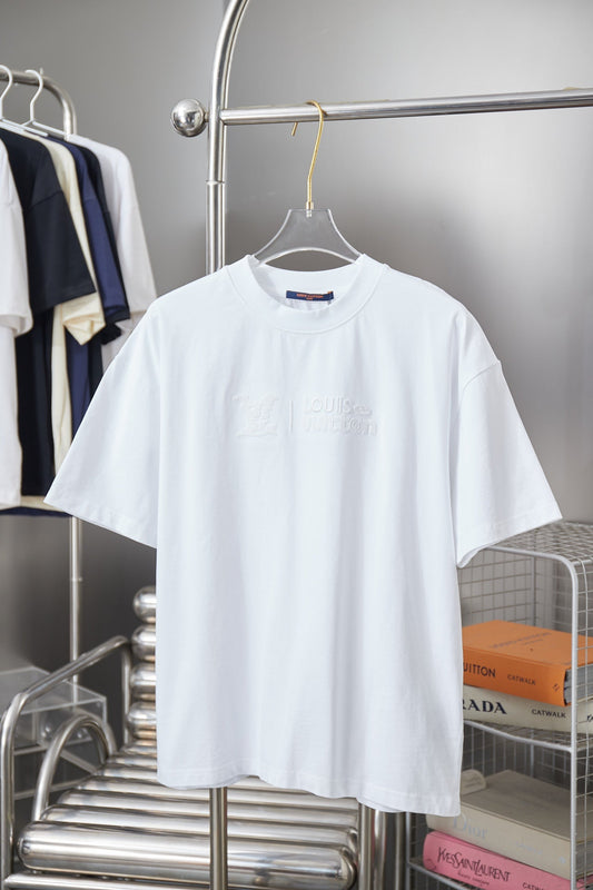 260106 New high-quality embroidered T-shirt with the same color letters