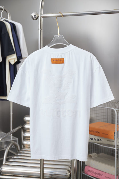 260106 New high-quality embroidered T-shirt with the same color letters