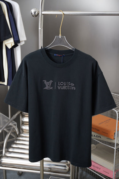 260106 New high-quality embroidered T-shirt with the same color letters