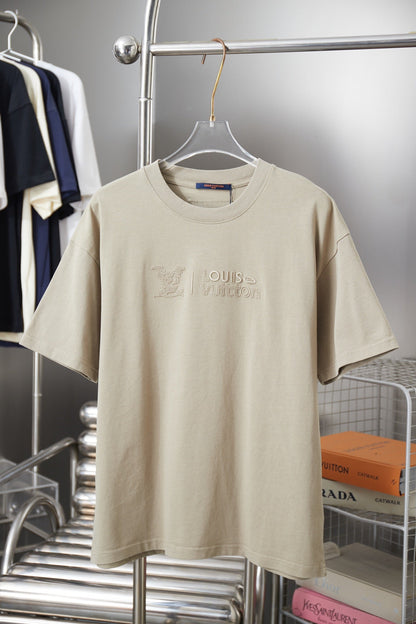 260106 New high-quality embroidered T-shirt with the same color letters