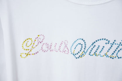 260106 New high-quality embroidered and rhinestone letter-shaped T-shirt