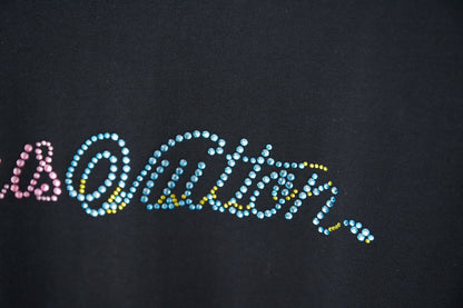 260106 New high-quality embroidered and rhinestone letter-shaped T-shirt