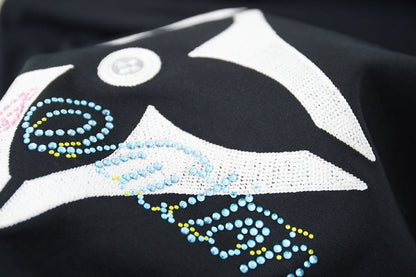 260106 New high-quality embroidered and rhinestone letter-shaped T-shirt