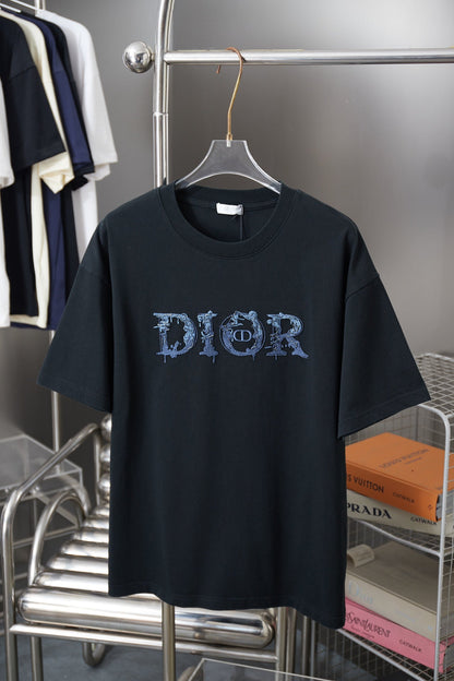 260106 New high-quality patchwork embroidered feature T-shirt