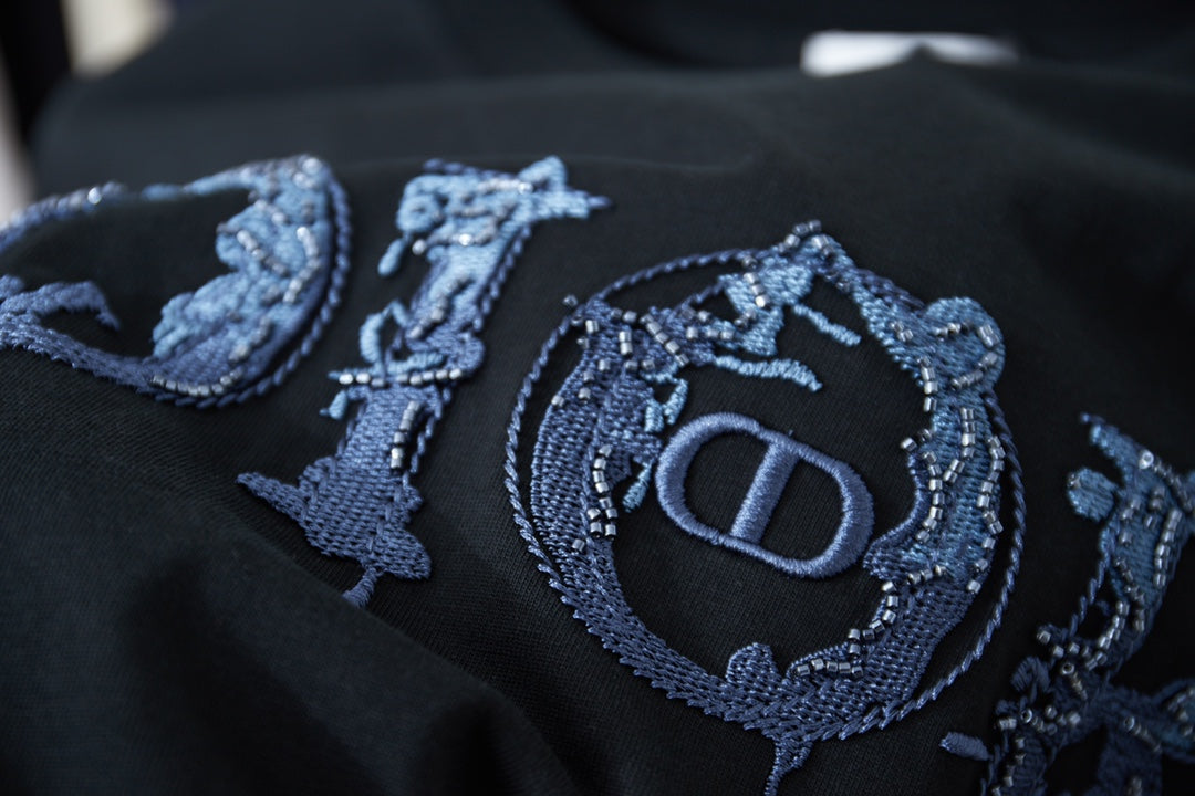 260106 New high-quality patchwork embroidered feature T-shirt