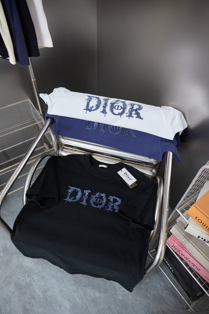 260106 New high-quality patchwork embroidered feature T-shirt