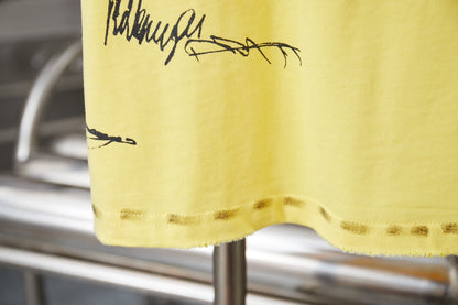 260106 new high-quality T-shirt with color-blocking sleeves and letter signature