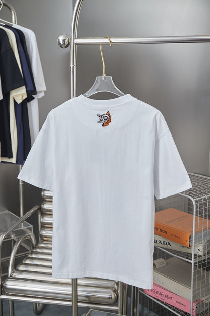 260106 New high-quality T-shirt with iron tower and river pattern