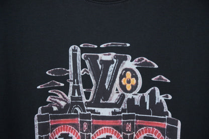 260106 New high-quality T-shirt with iron tower and river pattern