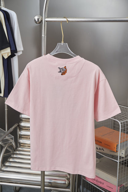 260106 New high-quality T-shirt with iron tower and river pattern