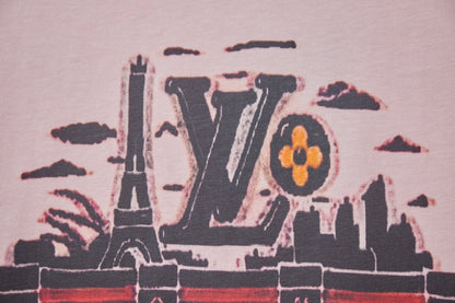 260106 New high-quality T-shirt with iron tower and river pattern