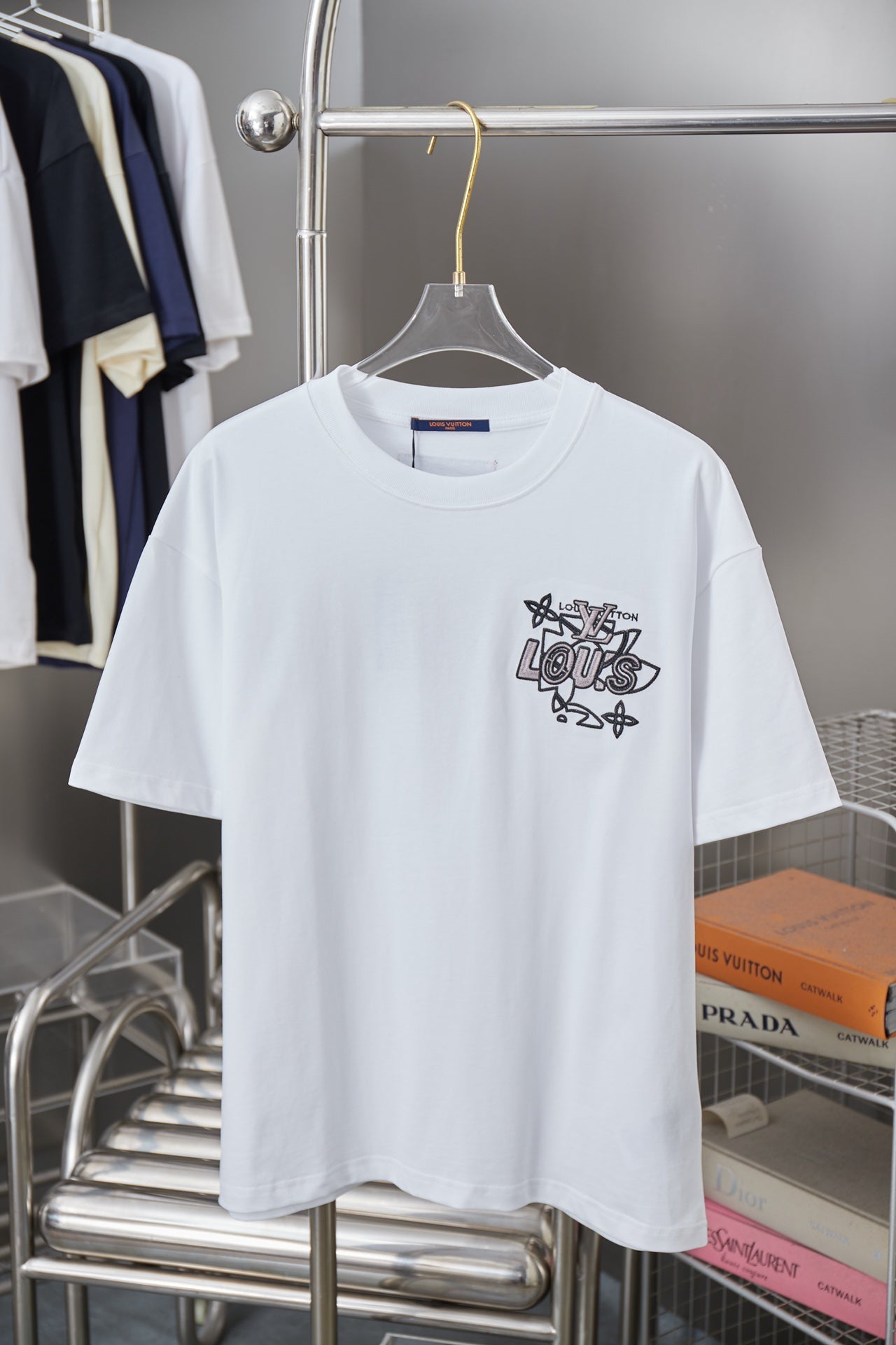 260106 New high-quality embroidered letter T-shirt