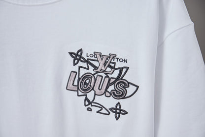 260106 New high-quality embroidered letter T-shirt