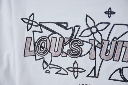 260106 New high-quality embroidered letter T-shirt