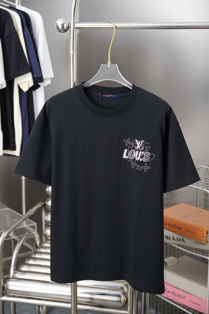 260106 New high-quality embroidered letter T-shirt