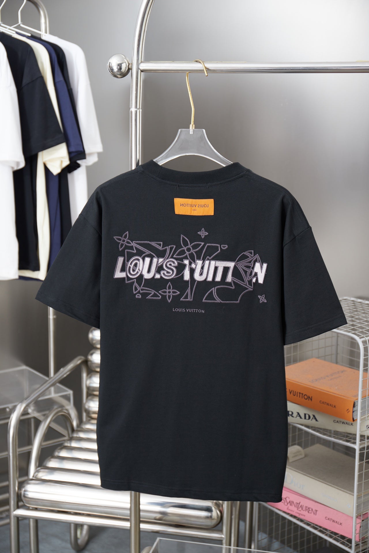 260106 New high-quality embroidered letter T-shirt