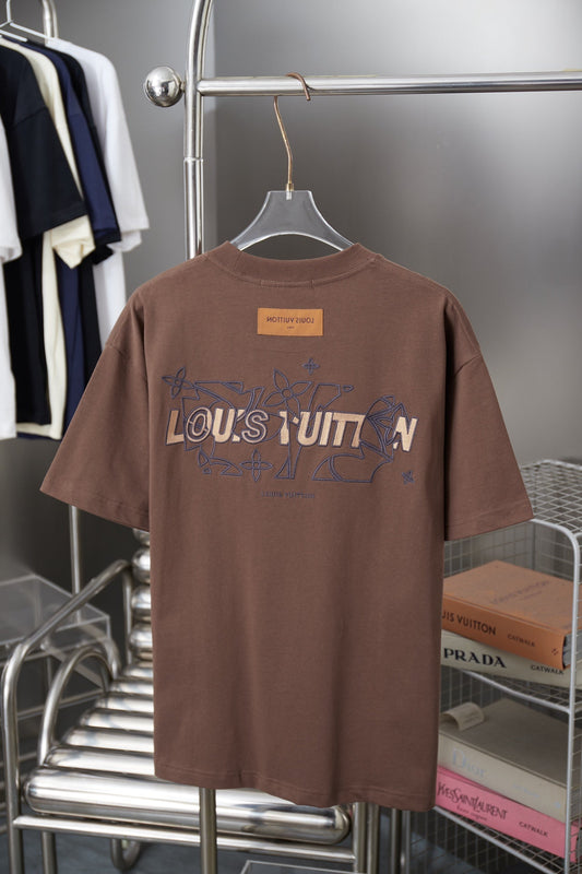 260106 New high-quality embroidered letter T-shirt