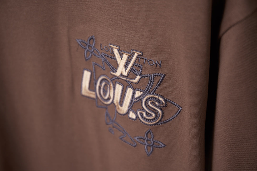 260106 New high-quality embroidered letter T-shirt