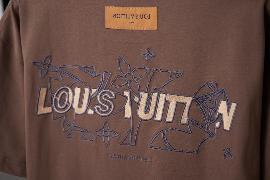 260106 New high-quality embroidered letter T-shirt