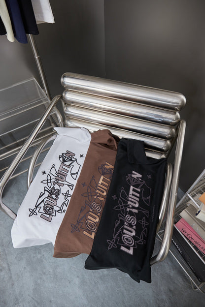 260106 New high-quality embroidered letter T-shirt