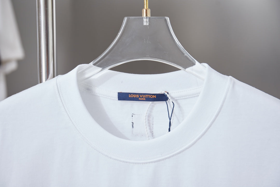 260106 New high-quality embroidered lettered star dot T-shirt