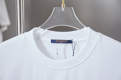260106 New high-quality embroidered lettered star dot T-shirt