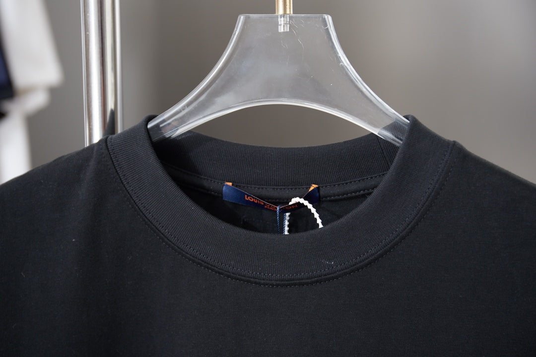 260106 New high-quality embroidered lettered star dot T-shirt