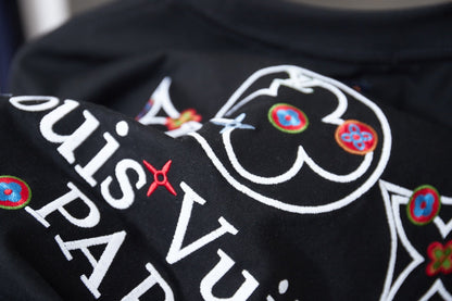 260106 New high-quality embroidered lettered star dot T-shirt