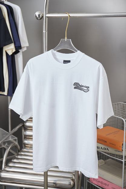 260106 New high-quality lettered distressed T-shirt