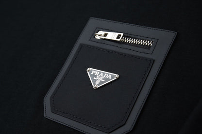 260106 New high-quality classic leather brand pocket T-shirt