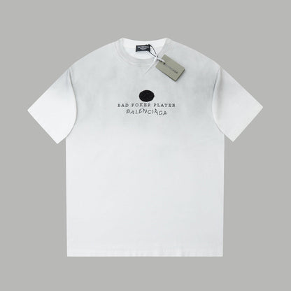 260106 New high-quality letter-shaped rhinestone washed and aged T-shirt