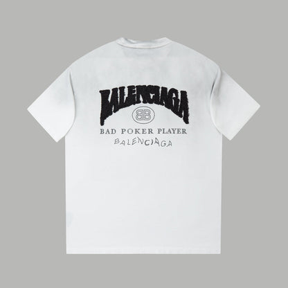 260106 New high-quality letter-shaped rhinestone washed and aged T-shirt
