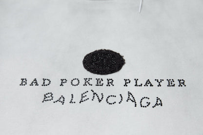 260106 New high-quality letter-shaped rhinestone washed and aged T-shirt
