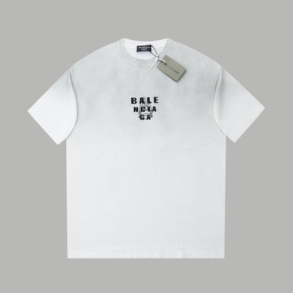 260106 New high-quality letter-shaped rhinestone washed and aged T-shirt