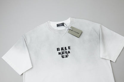 260106 New high-quality letter-shaped rhinestone washed and aged T-shirt
