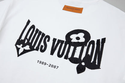 260106 New high-quality letter towel fabric hot diamond T-shirt