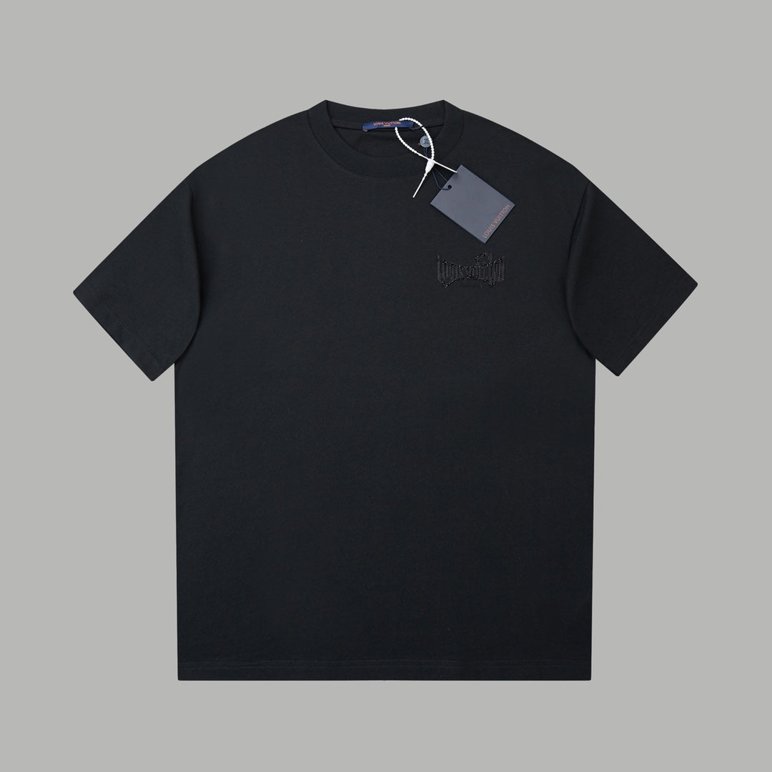 260106 New high-quality letter towel fabric hot diamond T-shirt