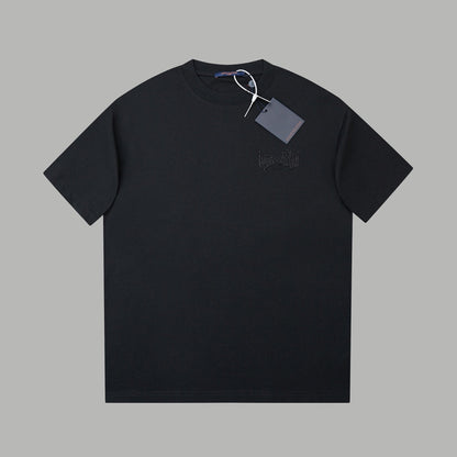 260106 New high-quality letter towel fabric hot diamond T-shirt