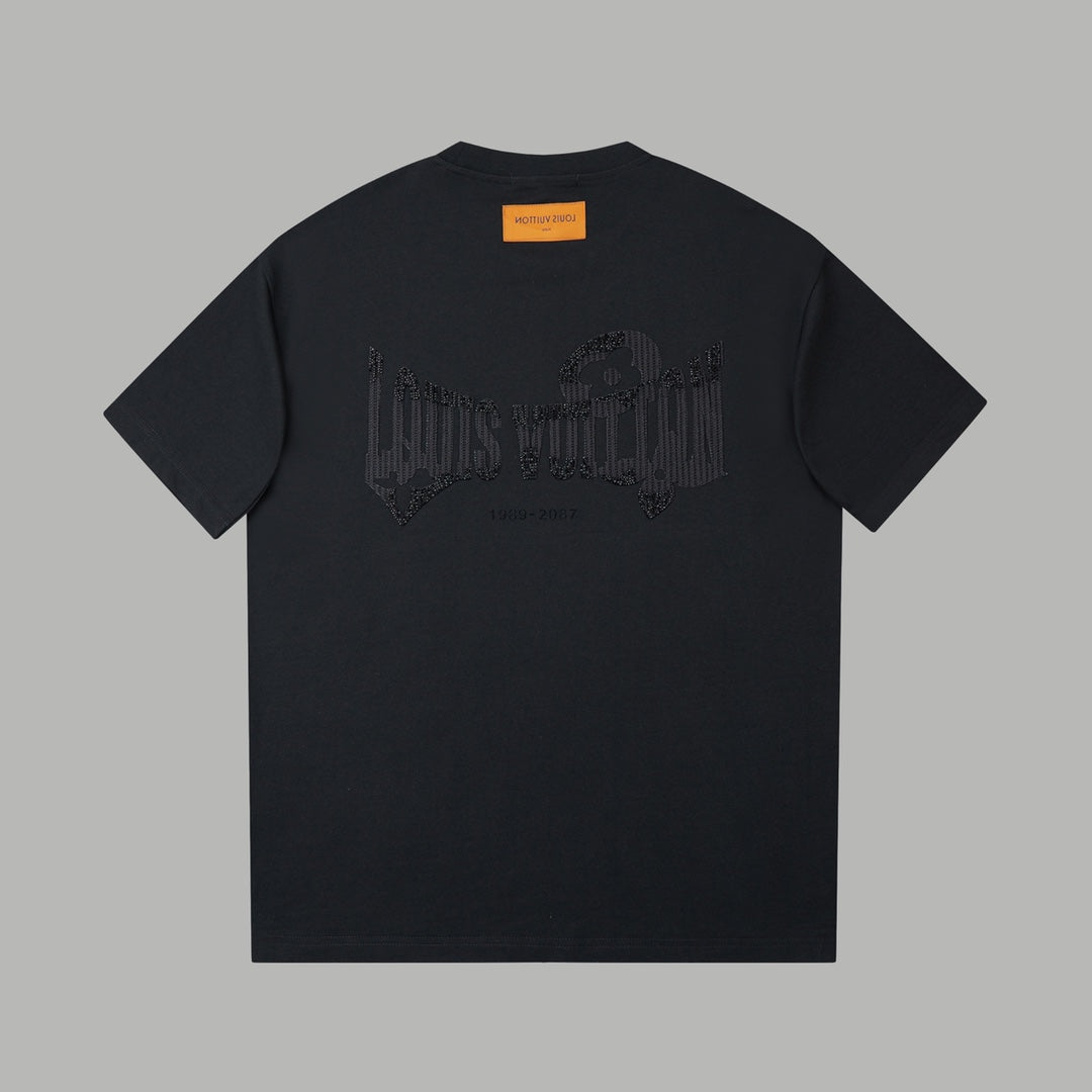 260106 New high-quality letter towel fabric hot diamond T-shirt