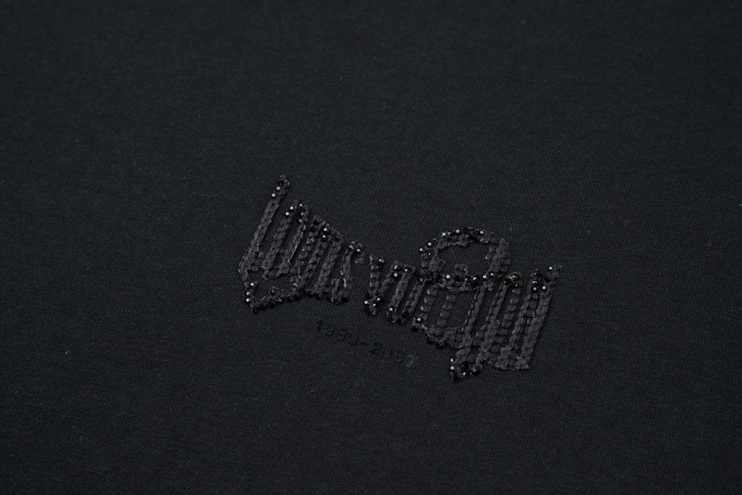 260106 New high-quality letter towel fabric hot diamond T-shirt