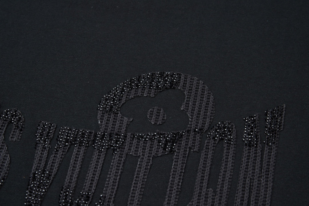 260106 New high-quality letter towel fabric hot diamond T-shirt