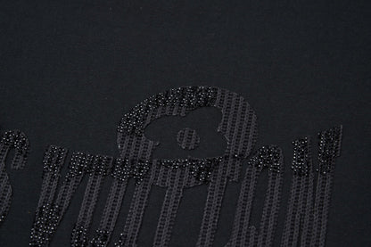 260106 New high-quality letter towel fabric hot diamond T-shirt