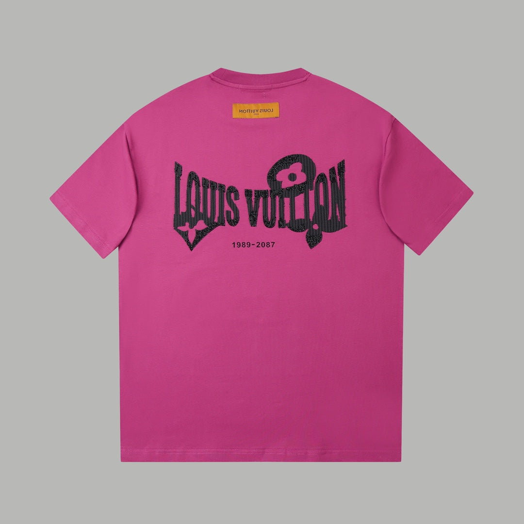 260106 New high-quality letter towel fabric hot diamond T-shirt