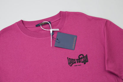 260106 New high-quality letter towel fabric hot diamond T-shirt