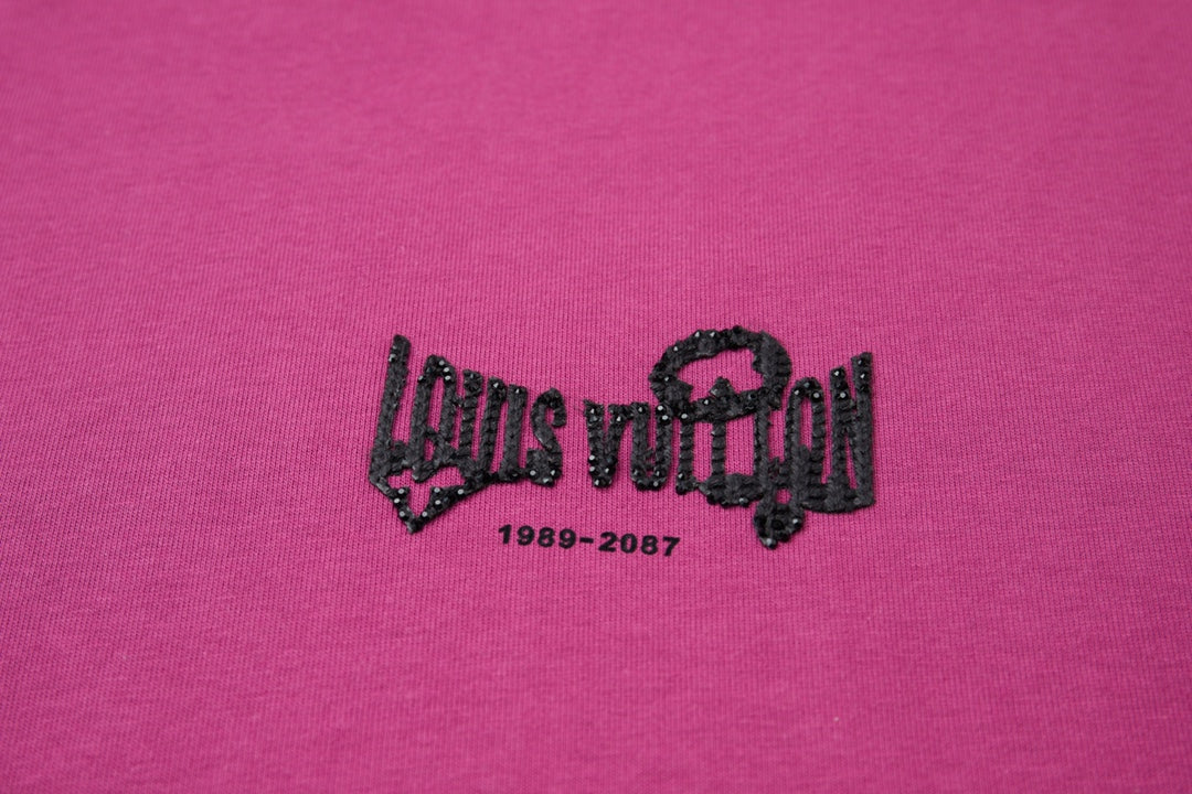 260106 New high-quality letter towel fabric hot diamond T-shirt